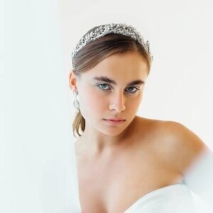 Maria Elena Silver Crystal Embellished Mary-Kate Crown